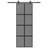 Vidaxl schuifdeur met beslag 76x205 cm gehard glas en aluminium - afbeelding 1