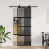 Vidaxl schuifdeur met beslag 76x205 cm gehard glas en aluminium