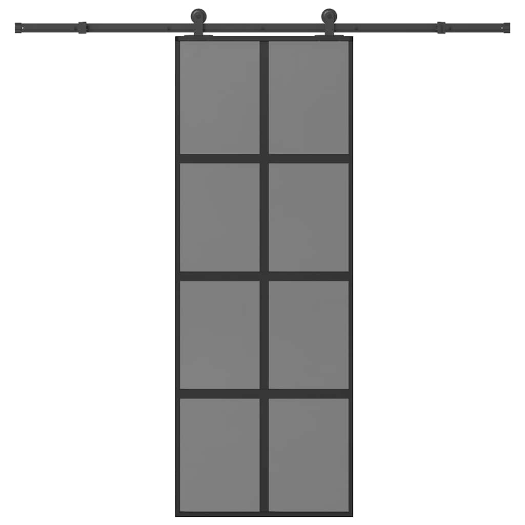 Vidaxl schuifdeur met beslag 76x205 cm gehard glas en aluminium