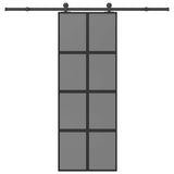 Vidaxl schuifdeur met beslag 76x205 cm gehard glas en aluminium - afbeelding 1