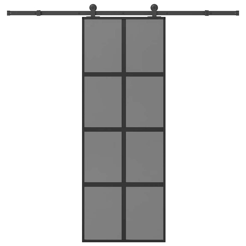 Vidaxl schuifdeur met beslag 76x205 cm gehard glas en aluminium
