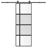 Vidaxl schuifdeur met beslag 76x205 cm gehard glas en aluminium - afbeelding 1