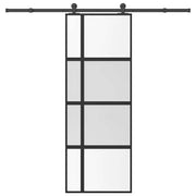 Vidaxl schuifdeur met beslag 76x205 cm gehard glas en aluminium - afbeelding 1