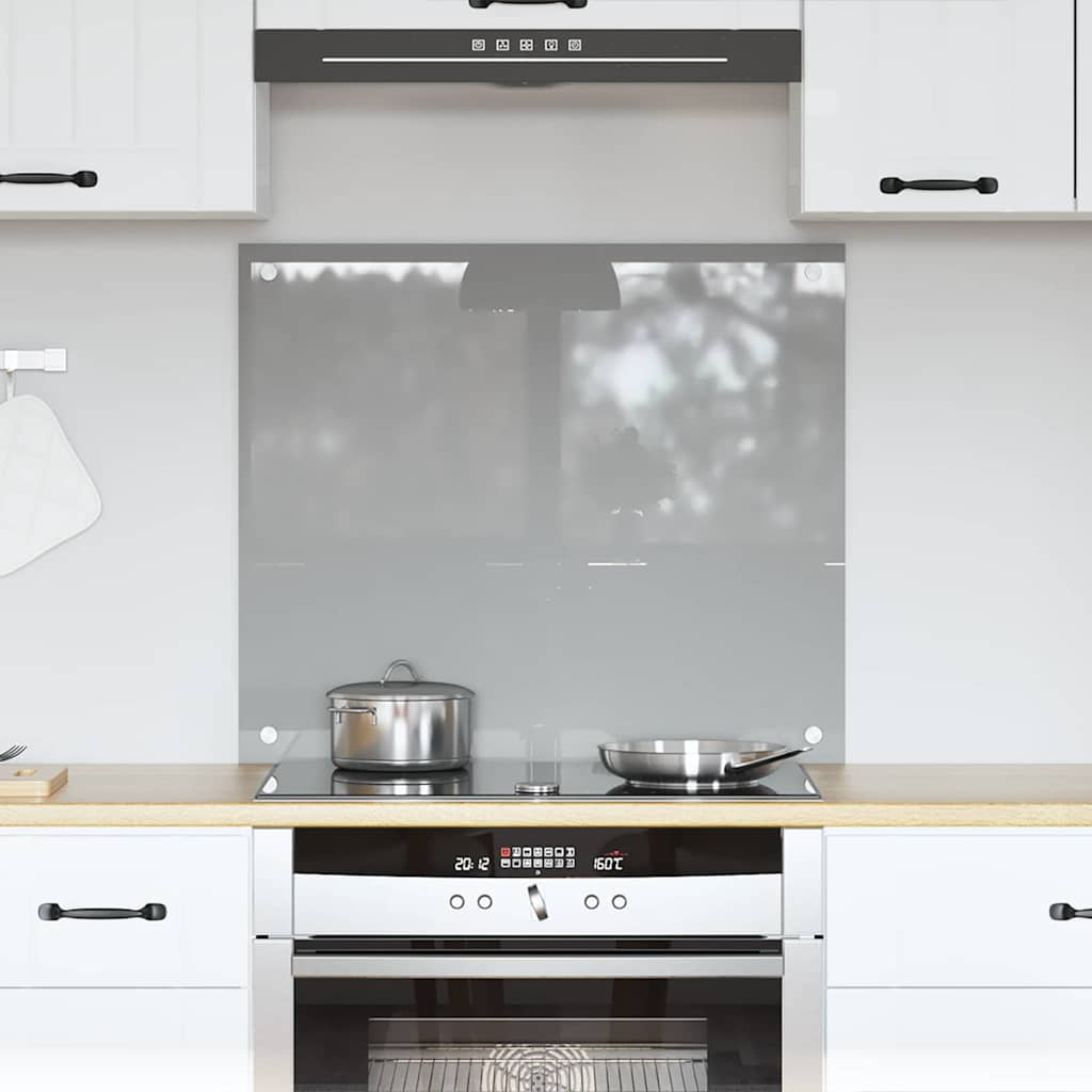 Vidaxl keukenachterwand lichtgrijs 70 x 60 cm gehard glas