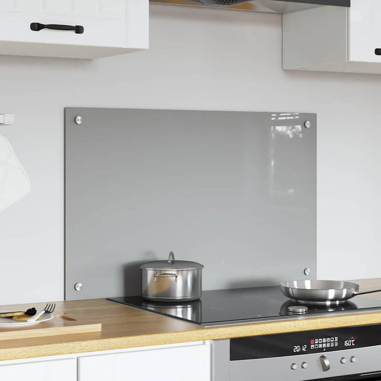 Vidaxl keukenachterwand lichtgrijs 80 x 50 cm gehard glas