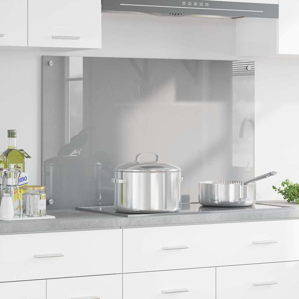 Vidaxl keuken spatscherm lichtgrijs 100 x 60 cm gehard glas