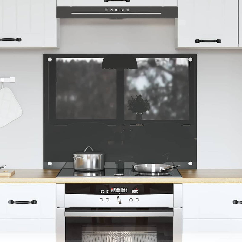 Vidaxl keuken spatscherm donkergrijs 80 x 60 cm gehard glas