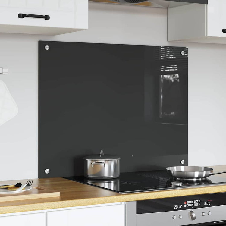 Vidaxl keukenachterwand donkergrijs 80 x 60 cm gehard glas
