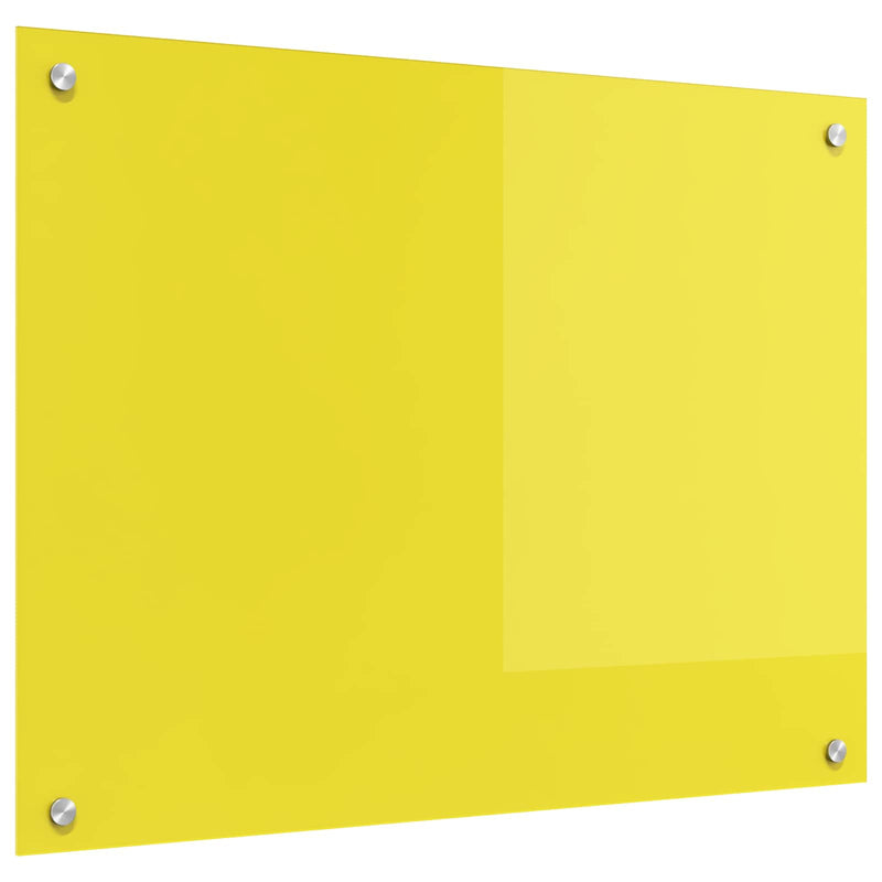 Vidaxl keuken spatscherm geel 80 x 60 cm gehard glas
