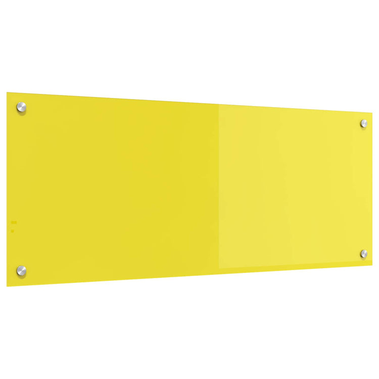 Vidaxl keuken spatscherm geel 100 x 40 cm gehard glas