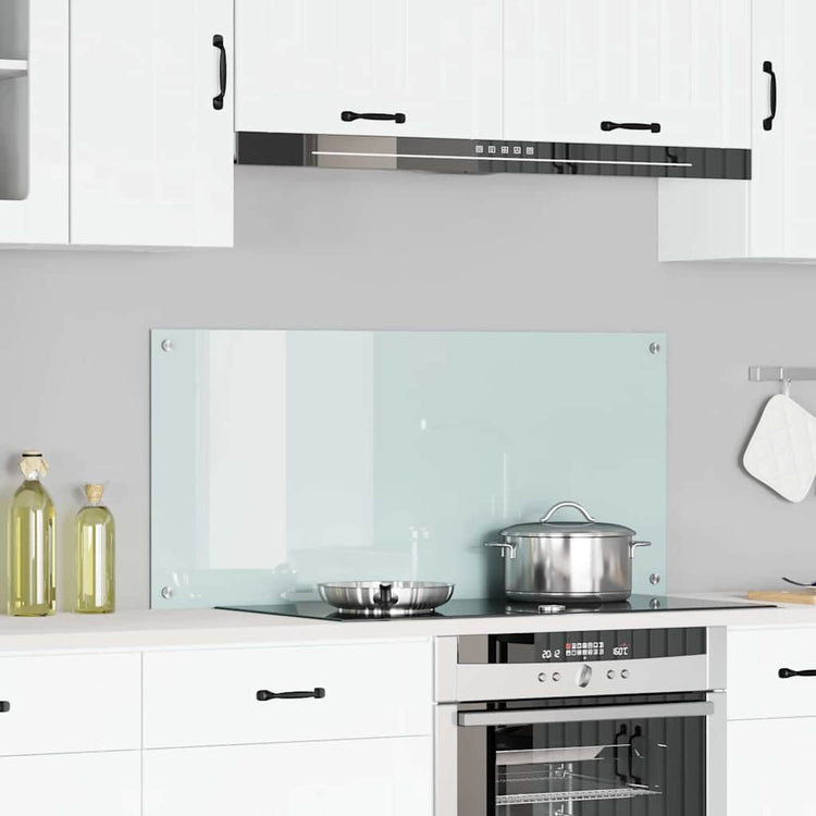 Vidaxl keukenachterwand wit 110 x 50 cm gehard glas