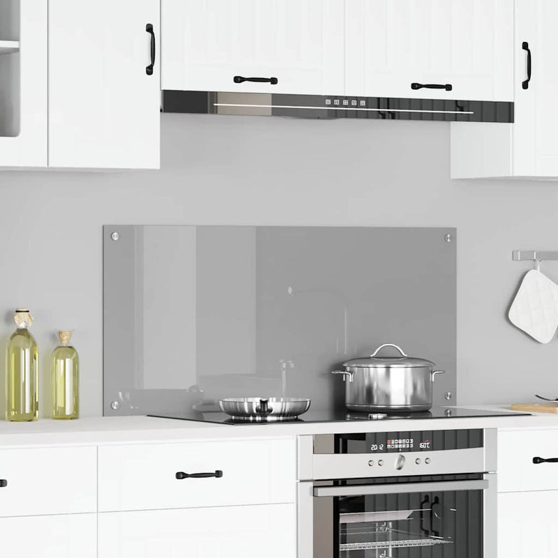 Vidaxl keuken spatscherm lichtgrijs 110 x 50 cm gehard glas