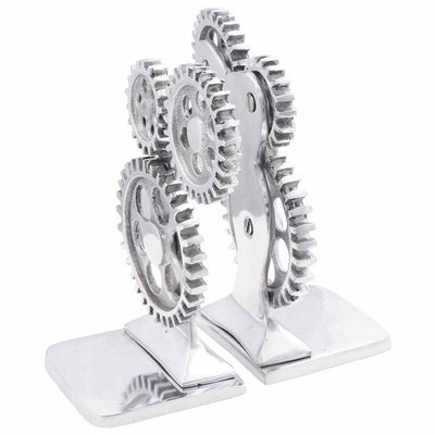 Vidaxl boekensteunen 2 pcs zilver 10 x 10 x 22 cm aluminium