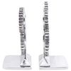 Vidaxl boekensteunen 2 pcs zilver 10 x 10 x 22 cm aluminium