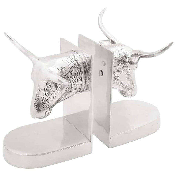 Vidaxl boekensteunen 2 st zilver 21,5 x 15,5 x 20 cm aluminium