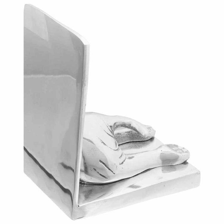 Vidaxl boekensteunen 2 st zilver 12 x 15 x 18 cm aluminium