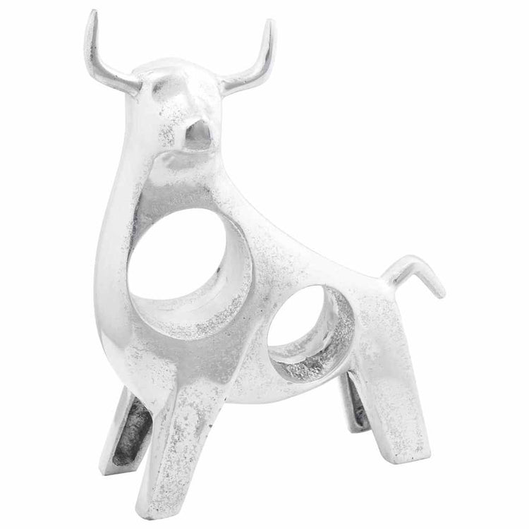 Vidaxl stierensculptuur zilver 22 x 9,5 x 34 cm aluminium