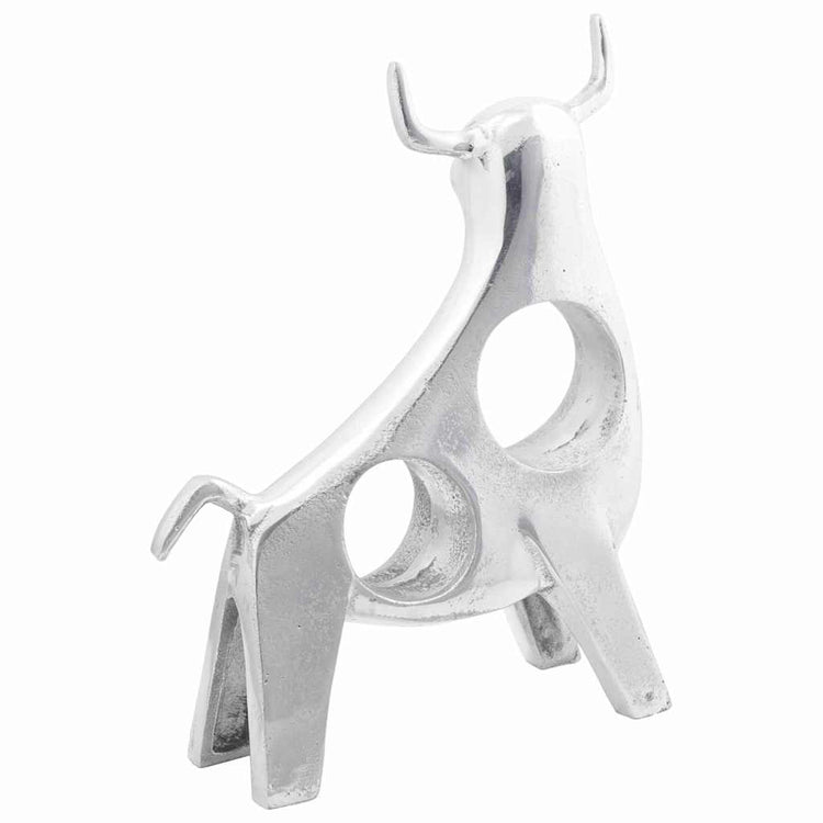 Vidaxl stierensculptuur zilver 22 x 9,5 x 34 cm aluminium