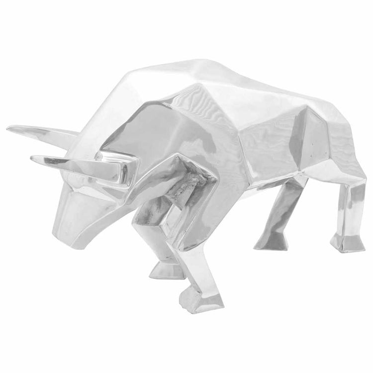 Vidaxl stierensculptuur zilver 74 x 23 x 30 cm aluminium