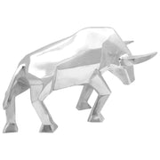 Vidaxl stierensculptuur zilver 74 x 23 x 30 cm aluminium - afbeelding 2
