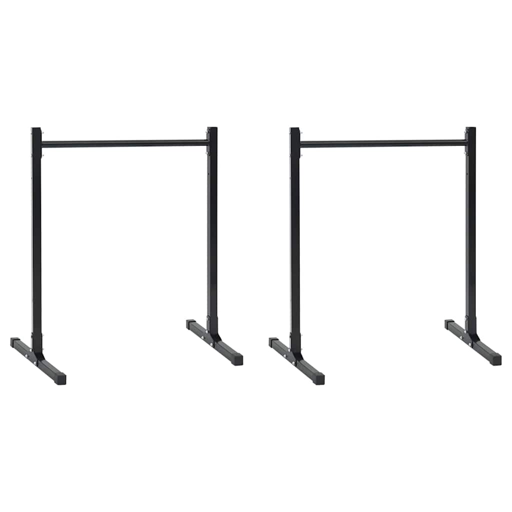 Vidaxl dip station 2 st zwart 55 x 90 x 104.5 cm gepoedercoat staal