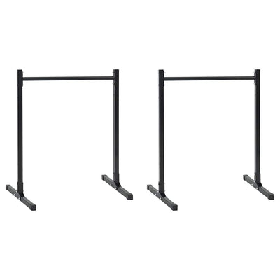 Vidaxl dip station 2 pcs zwart 55 x 90 x 104.5 cm gepoedercoat staal