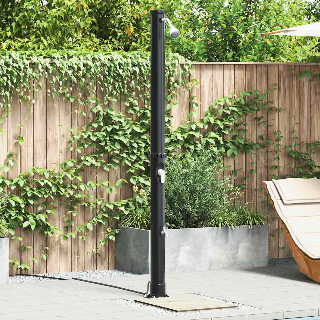 Vidaxl buitenzonne-douche 20 l pvc en aluminium zwart