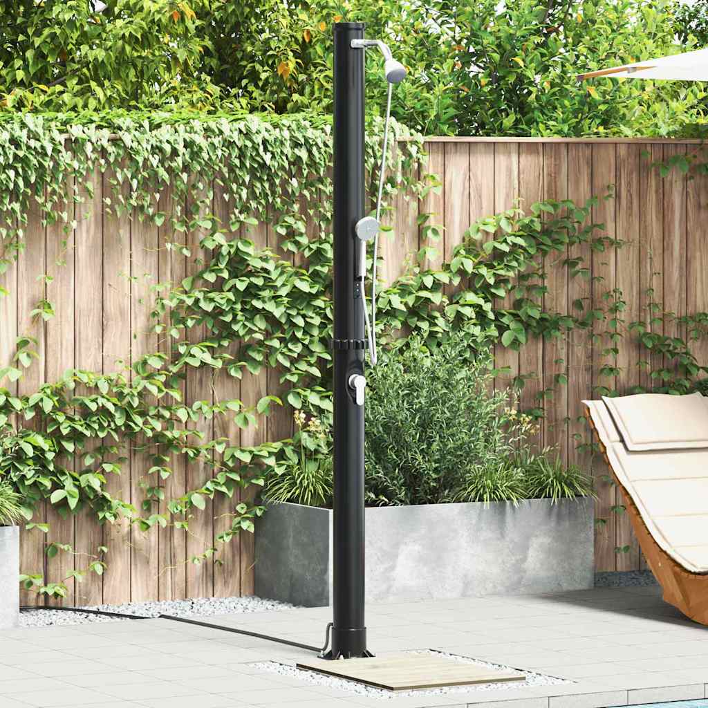 Vidaxl buitenzonne-douche 20 l pvc en aluminium zwart