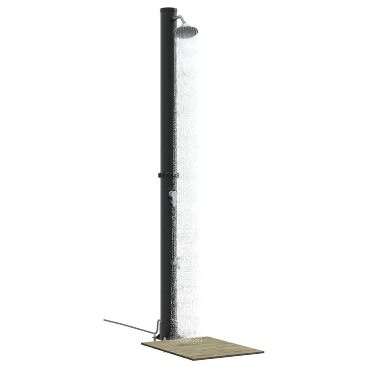 Vidaxl buitenzonne-douche zwart 217 cm pvc en aluminium