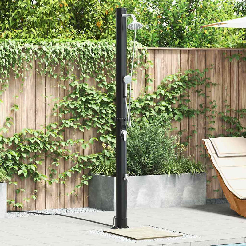 Vidaxl buitenzonne-douche zwart 217 cm pvc en aluminium