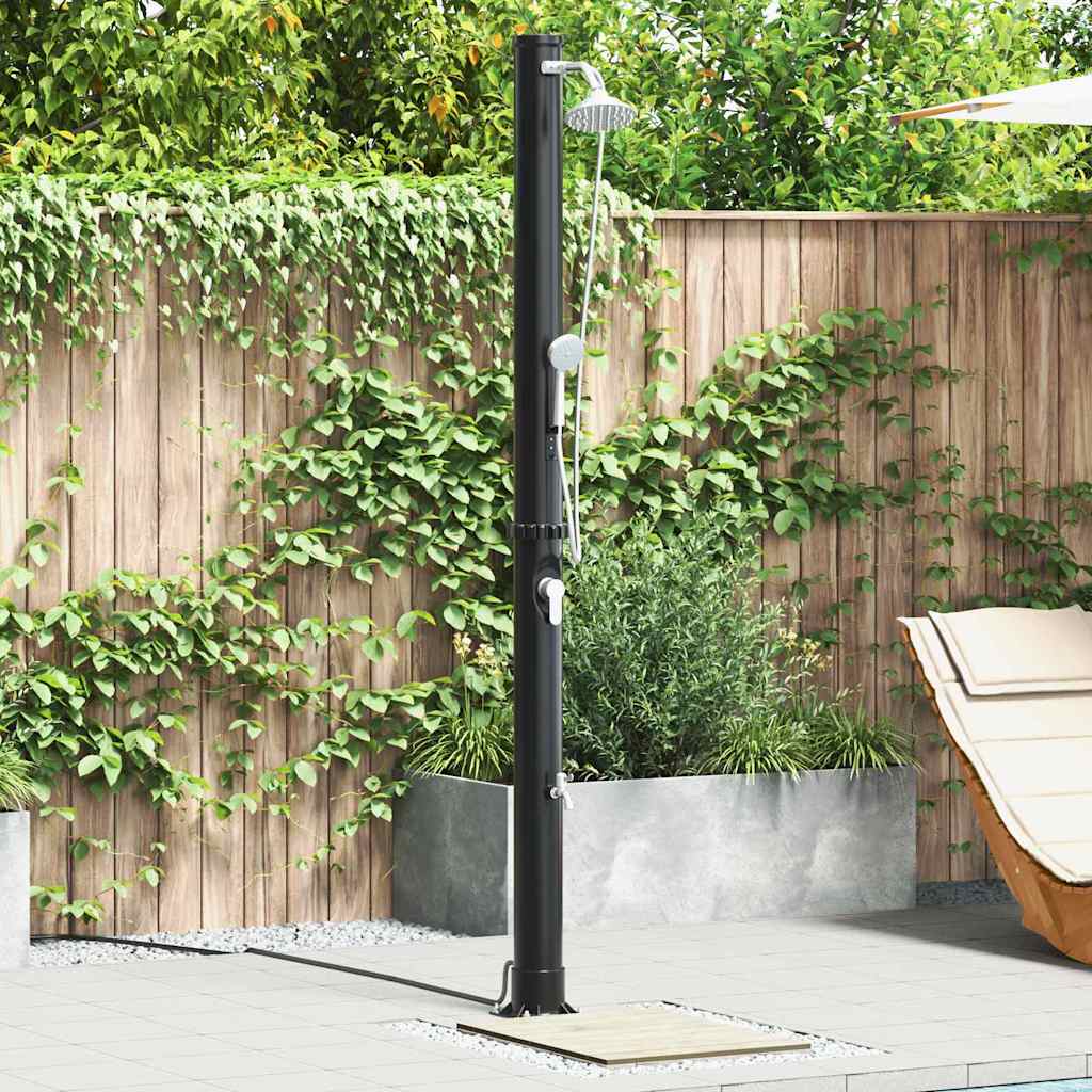 Vidaxl buitenzonne-douche 20 l pvc en aluminium zwart
