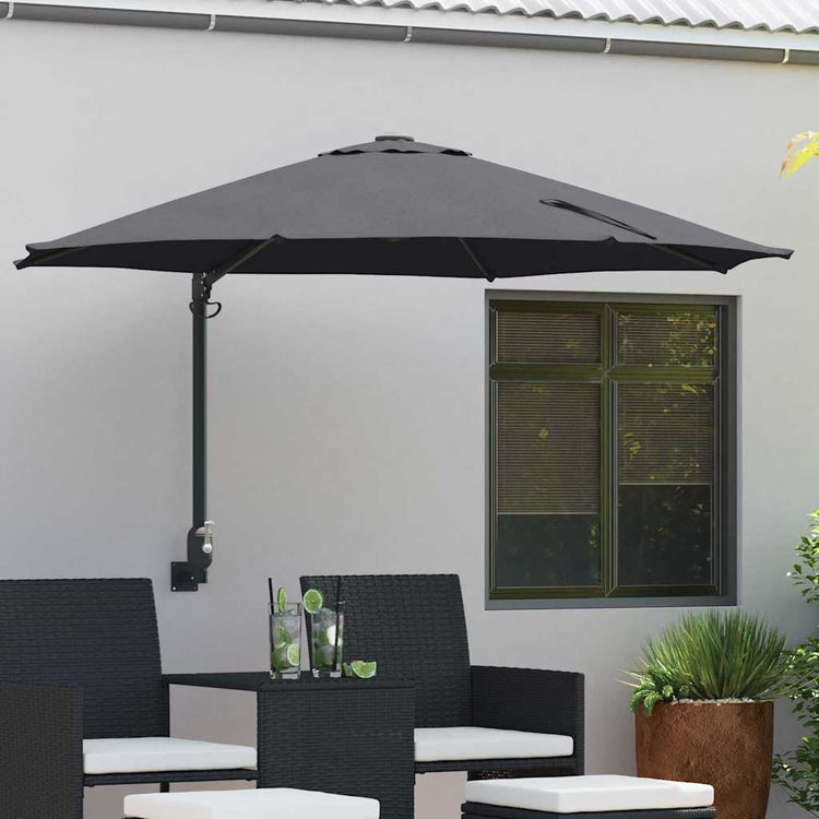 Vidaxl tuinparasol 248 x 248 x 148 cm polyester en staal antraciet