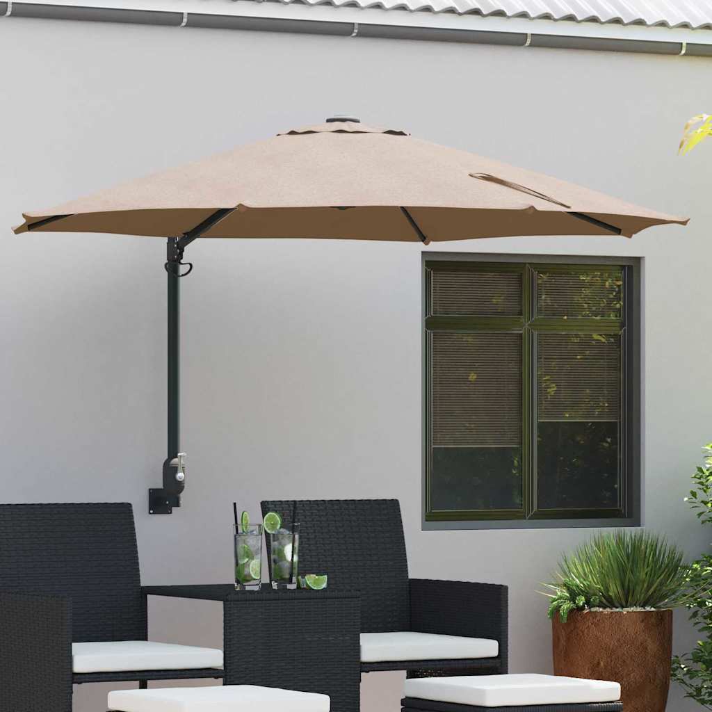 Vidaxl tuinparasol 248 x 248 x 148 cm polyester en staal taupe