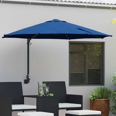 Vidaxl tuinparasol 248 x 248 x 148 cm polyester en staal azuurblauw