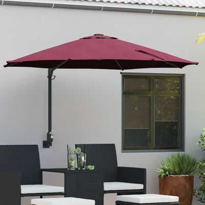 Vidaxl tuinparasol 248 x 248 x 148 cm polyester en staal bordeaux rood