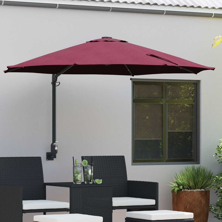 Vidaxl tuinparasol 248 x 248 x 148 cm polyester en staal bordeaux rood