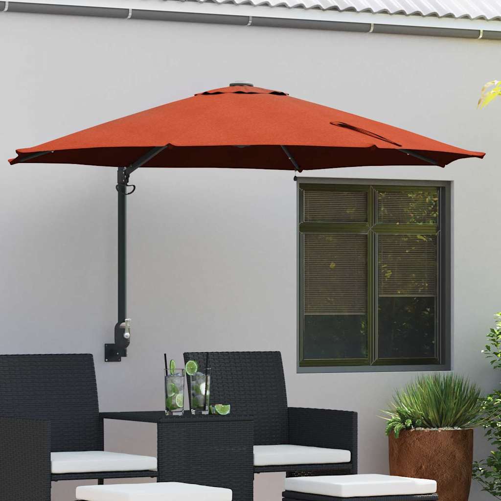 Vidaxl tuinparasol 248 x 248 x 148 cm polyester en staal terracotta