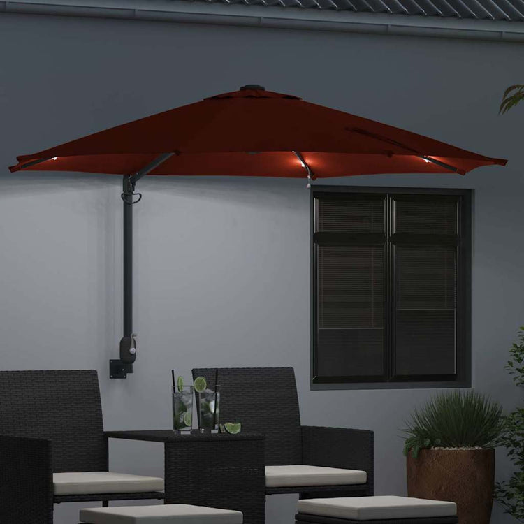 Vidaxl tuinparasol 248 x 248 x 148 cm polyester en staal terracotta