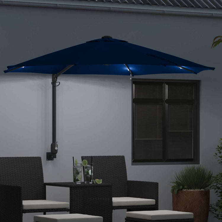 Vidaxl tuinparasol 248 x 248 x 148 cm polyester en staal azuurblauw