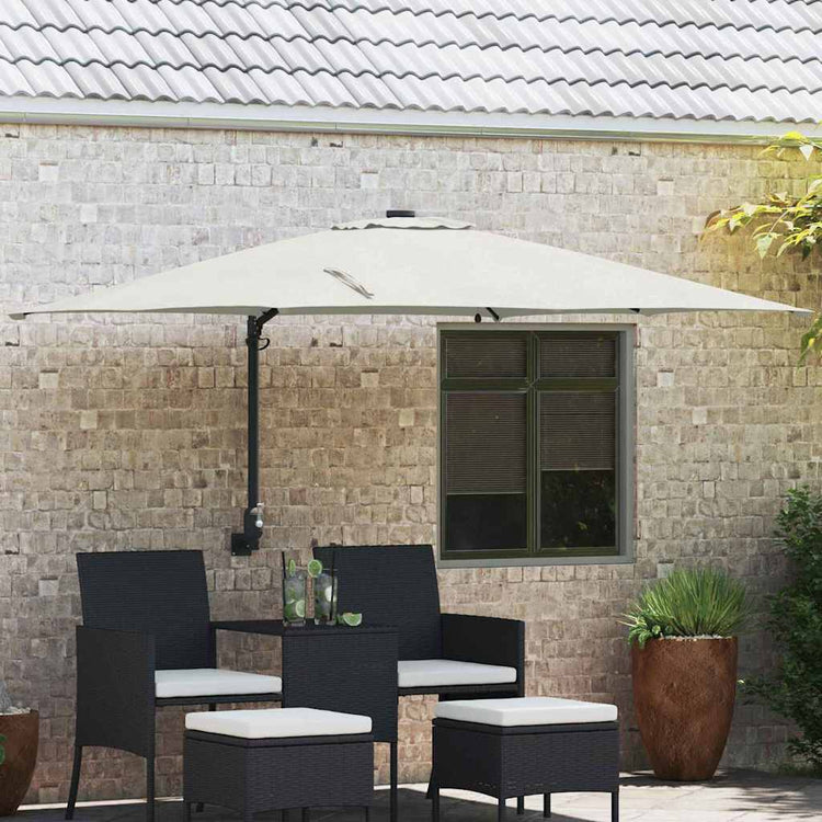 Vidaxl tuinparasol zand 248,5 x 247,5 x 160 cm polyester en staal