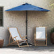 Vidaxl tuinparasol 294 x 150 x 223 cm polyester en staal azuurblauw