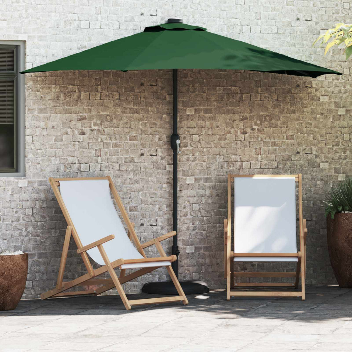 Vidaxl tuinparasol 294 x 150 x 224 cm polyester en staal groen