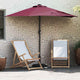 Vidaxl tuinparasol 294 x 150 x 224 cm polyester en staal bordeaux rood
