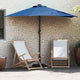 Vidaxl tuinparasol 294 x 150 x 224 cm polyester en staal azuurblauw