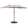 Vidaxl tuinparasol taupe 385 x 209 x 244 cm polyester en staal