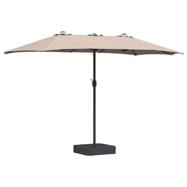 Vidaxl tuinparasol taupe 385 x 209 x 244 cm polyester en staal