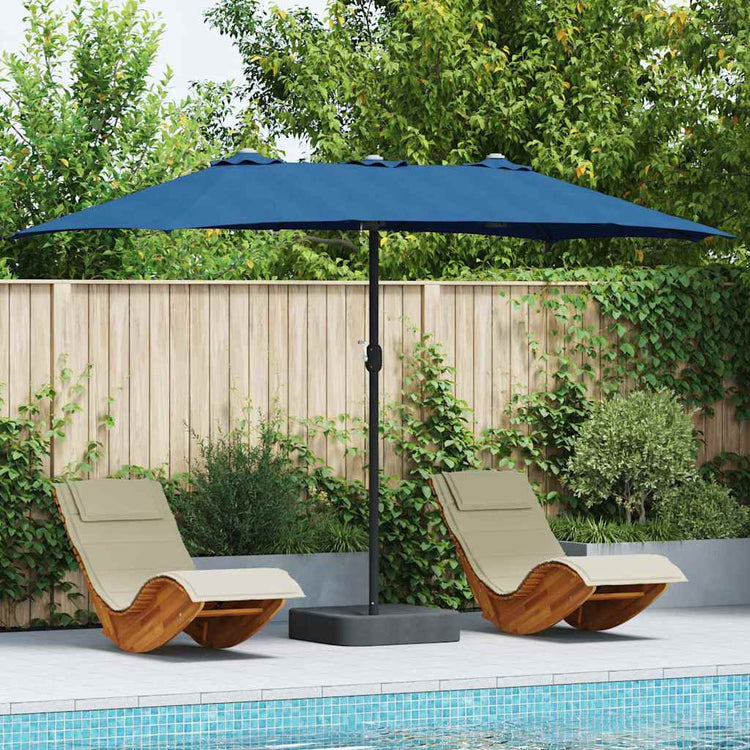 Vidaxl tuinparasol 385 x 209 x 244 cm polyester en staal azuurblauw