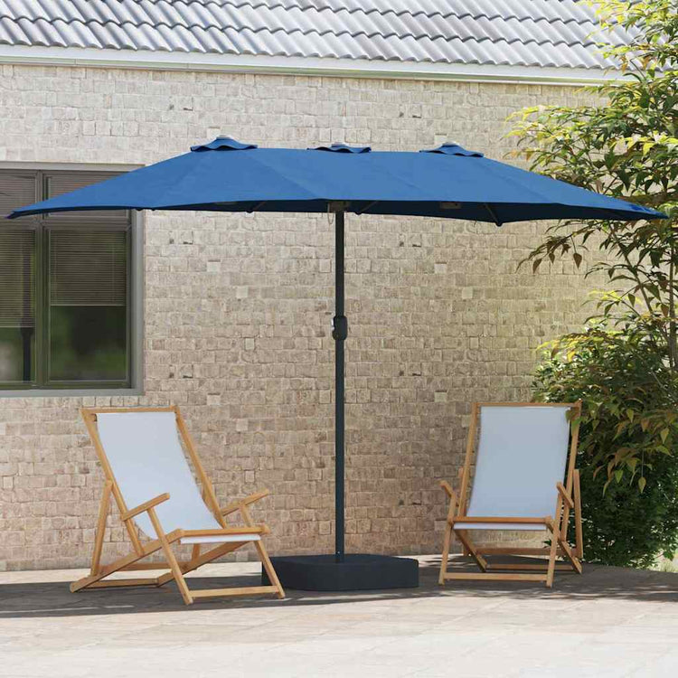 Vidaxl tuinparasol 385 x 209 x 244 cm polyester en staal azuurblauw