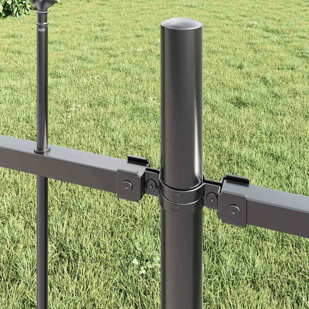 Vidaxl tuinhek 3 pcs grijs 5,1 x 1 m poedercoating staal
