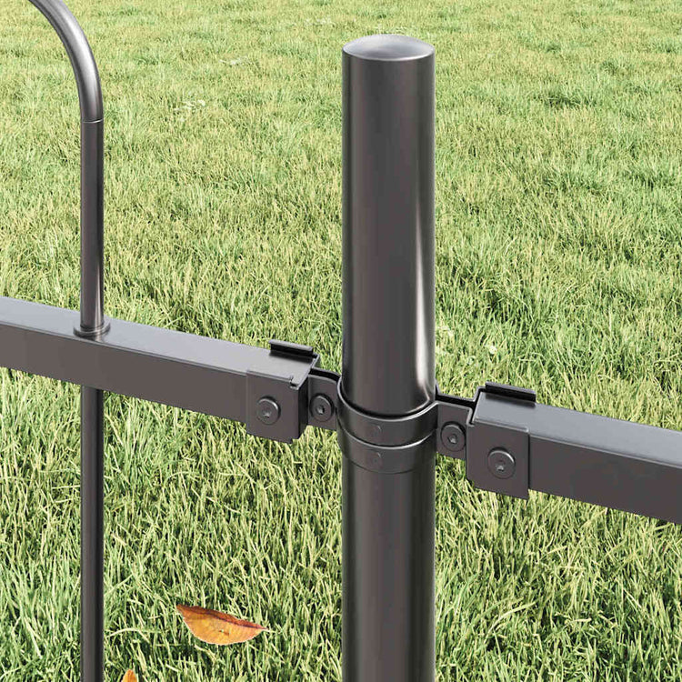 Vidaxl tuinhek boxtel 3 st 5,1 x 0,6 m poedercoating staal grijs
